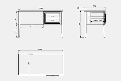 Стол письменный "Сакраменто" (1 тумба справа)