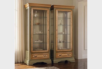 Шкаф с витриной 1-но дв. "Оливия" (левый)