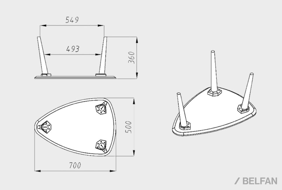 Стол журнальный "Арт" 70 (капля) массив дуба 2