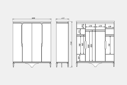 Шкаф для одежды 4-х дверный "Алекса"