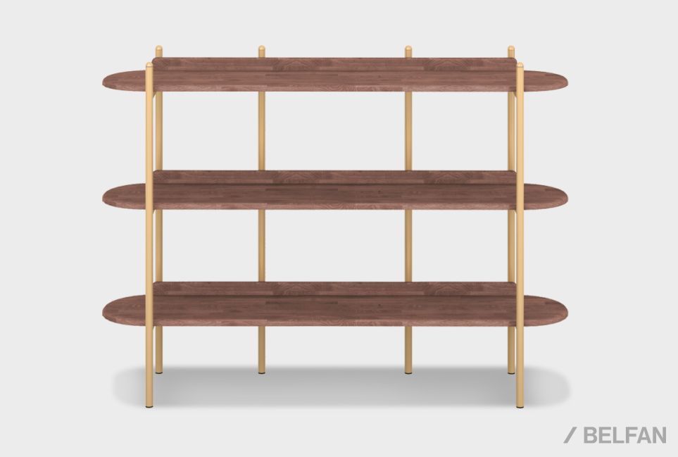 Стеллаж "Меридиан" 3 массив дуба, металл 2