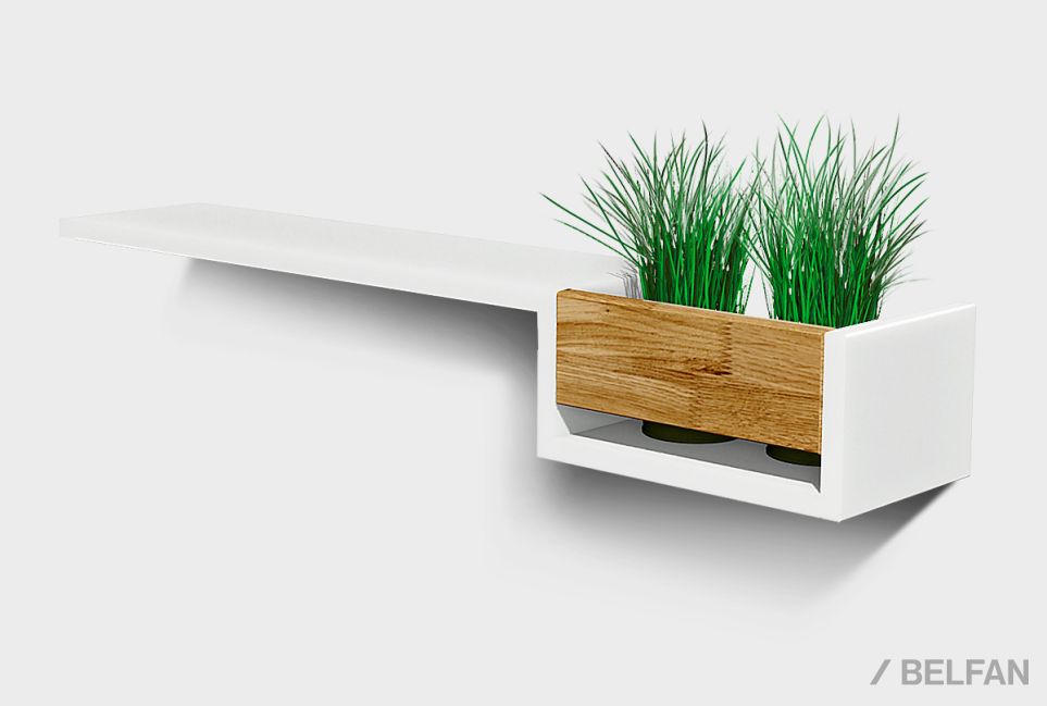 Полка с нишей "Уоллстрит" (правая) массив дуба, МДФ 1