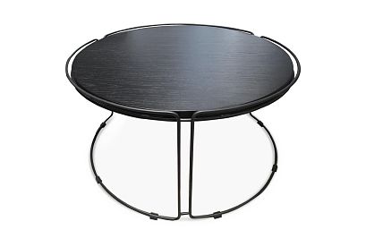 Стол журнальный "Collin" (круглый) большой; А-016.398; металл черный; Обсидиан