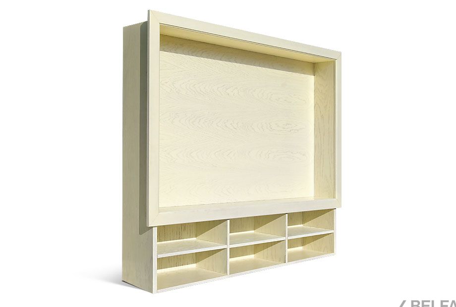 Секция верхняя в раме на ТВ тумбу "Франсуаза" массив и шпон дуба 2