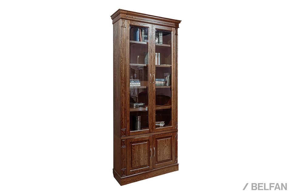 Набор мебели для библиотеки "Верди Люкс 3" массив и шпон дуба 1