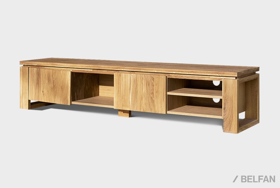 Тумба под ТВ "Берген" В-200 массив и шпон дуба 1