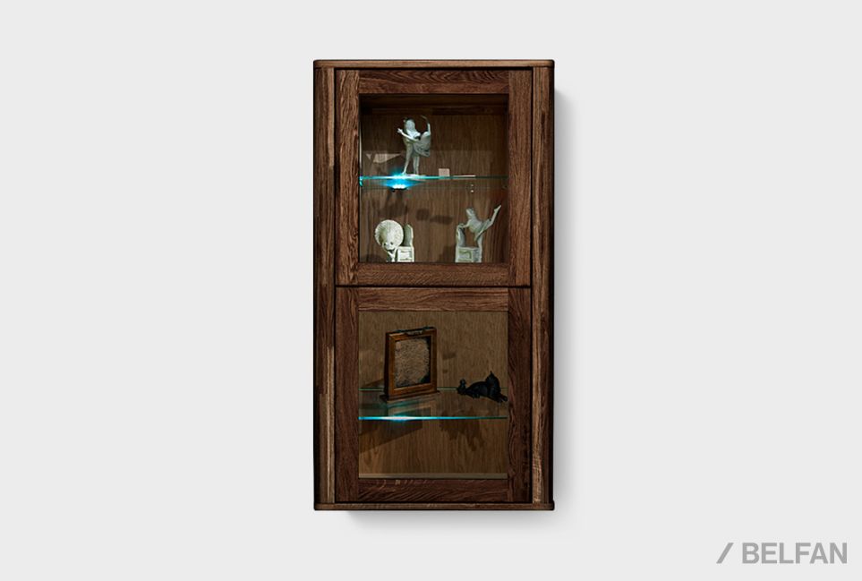 Шкаф навесной 1-но секц. вертикальный "Норд" (правый) массив дуба 1