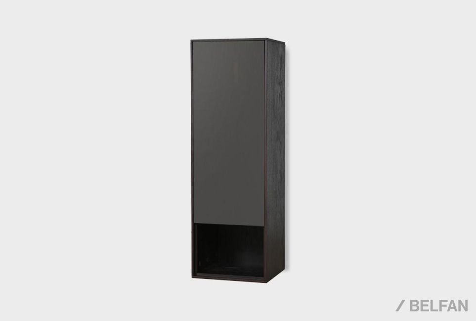 Шкаф настенный с зеркалом "Монреаль" (левый) шпон дуба, МДФ 1