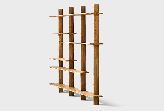 Стеллаж навесной "Арт" массив дуба 3