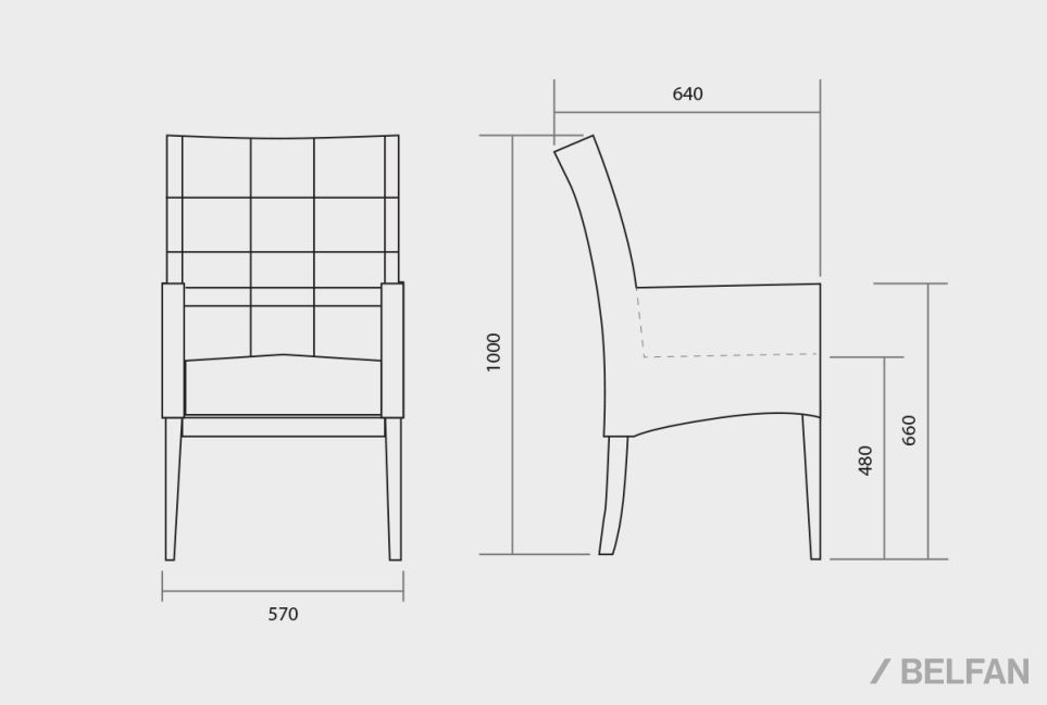 Стул "Берген" М с подлокотниками массив берёзы 2
