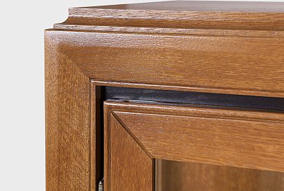 Тумба высокая "Соната" (стекло); *ММ-284-27; коньяк с тёмной патиной+горький шоколад