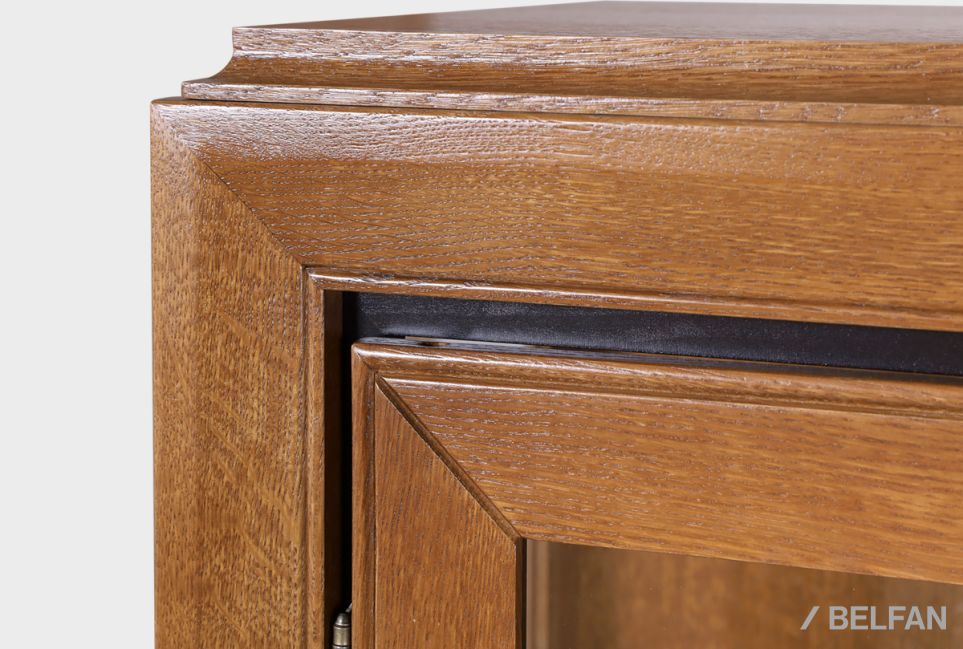 Тумба высокая "Соната" (стекло) массив и шпон дуба 7