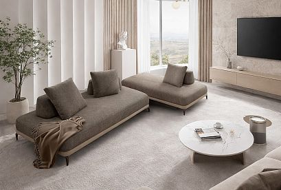 "Инфинити" диван модульный; нераскл.; 13+15; хром темный; Escade 31+Unica Atmoshpere (гр. 2/БК)