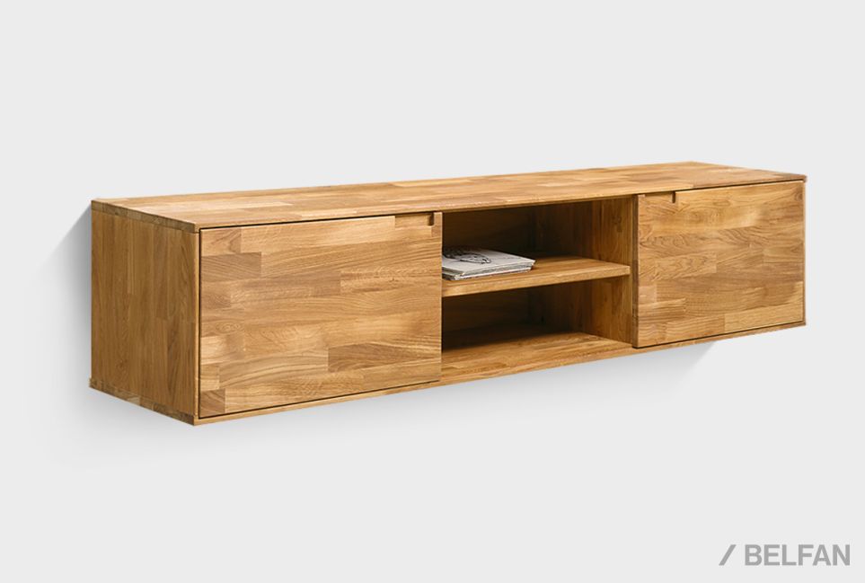 Тумба под ТВ навесная "Ирвинг" массив дуба 1