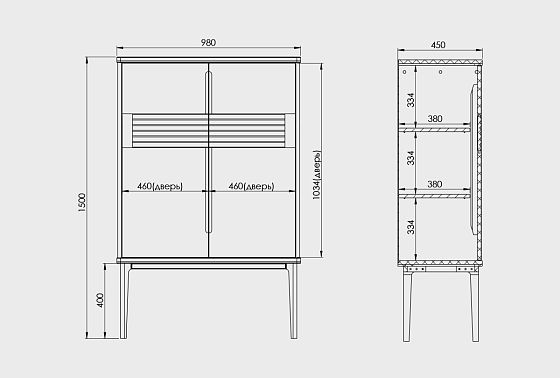 Тумба высокая "Уоллстрит" массив дуба, МДФ 4