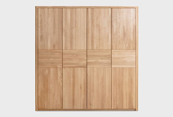 Шкаф для одежды 4-х дверный "Норд" (с ящиками) массив дуба 5