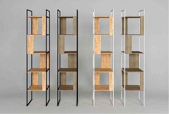 Стеллаж "Арт" 430 массив дуба, металл 4