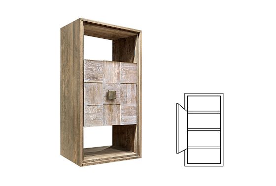 Модуль настенный "Cube Design" 2 (с нишей) массив и шпон дуба 2