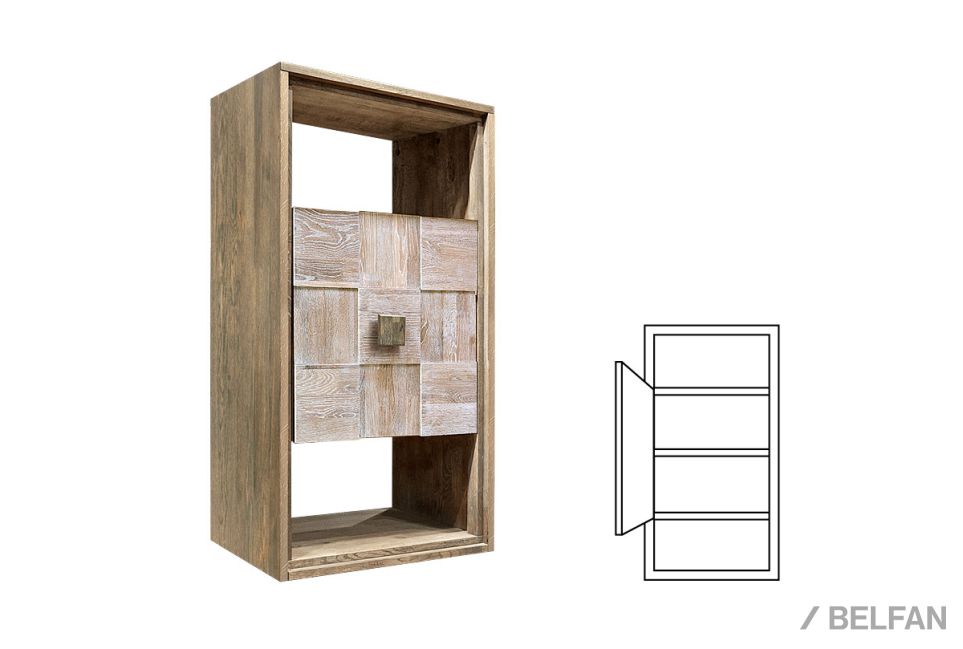 Модуль настенный "Cube Design" 2 (с нишей) массив и шпон дуба 1