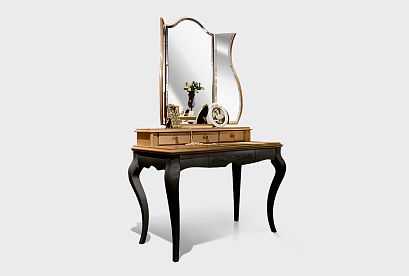 Стол туалетный "Соната" (декор); *ММ-283-06; коньяк+горький шоколад с тёмной патиной