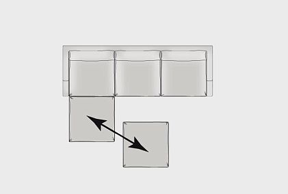 "Леформ" диван 3-х местный с пуфом