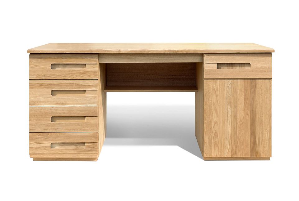 Стол письменный "Хедмарк" 160 (2 тумбы); натуральный дуб, браширование