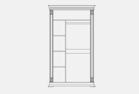 Шкаф для одежды 2-х дв. "Верди Люкс" массив и шпон дуба 4