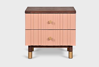 Тумба прикроватная "Меридиан"; *А-017.03; к-шоколадный дуб, ф-дымчатая роза