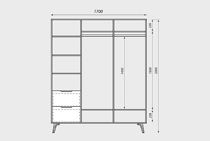 Шкаф для одежды 3-х дверный "Элва"