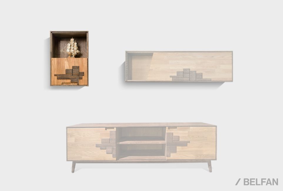 Шкаф навесной "Ирвинг Дизайн" 60 (левый) массив дуба 3