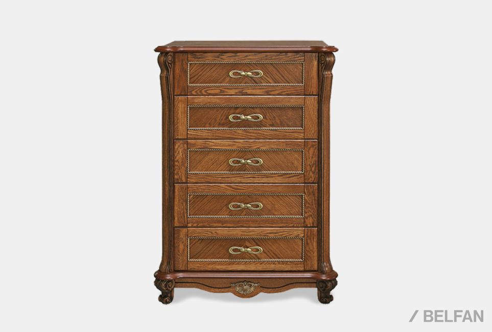 Комод высокий "Алези" 23 массив и шпон дуба 2