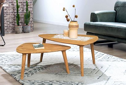 Стол журнальный "Арт" 90 (капля); бейц-масло