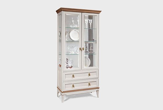 Витрина 2-х дверная "Стюарт" массив и шпон дуба 7