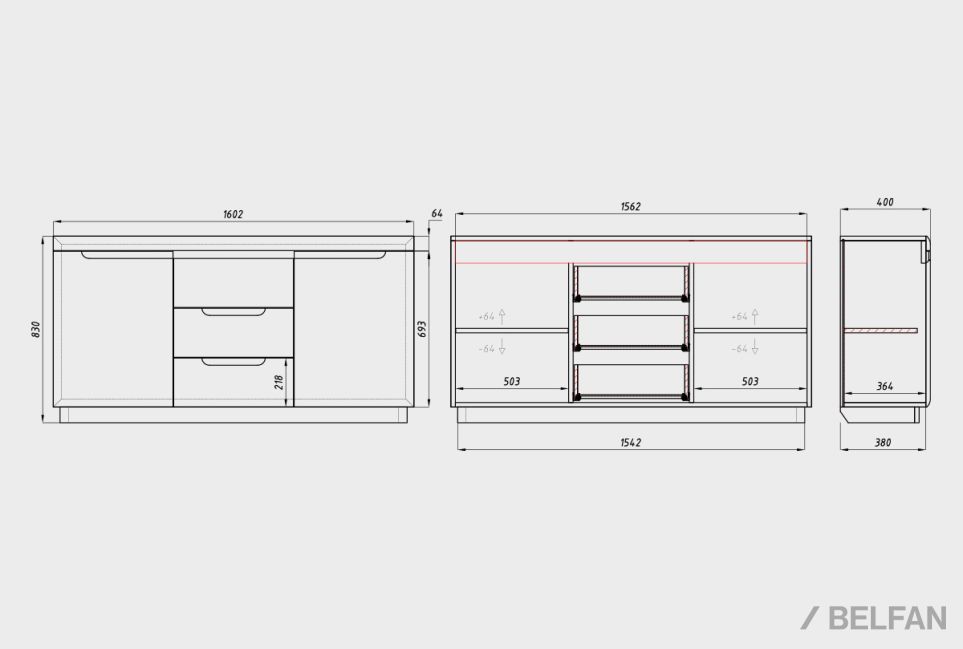 Тумба "Бремен" 3 массив дуба 4