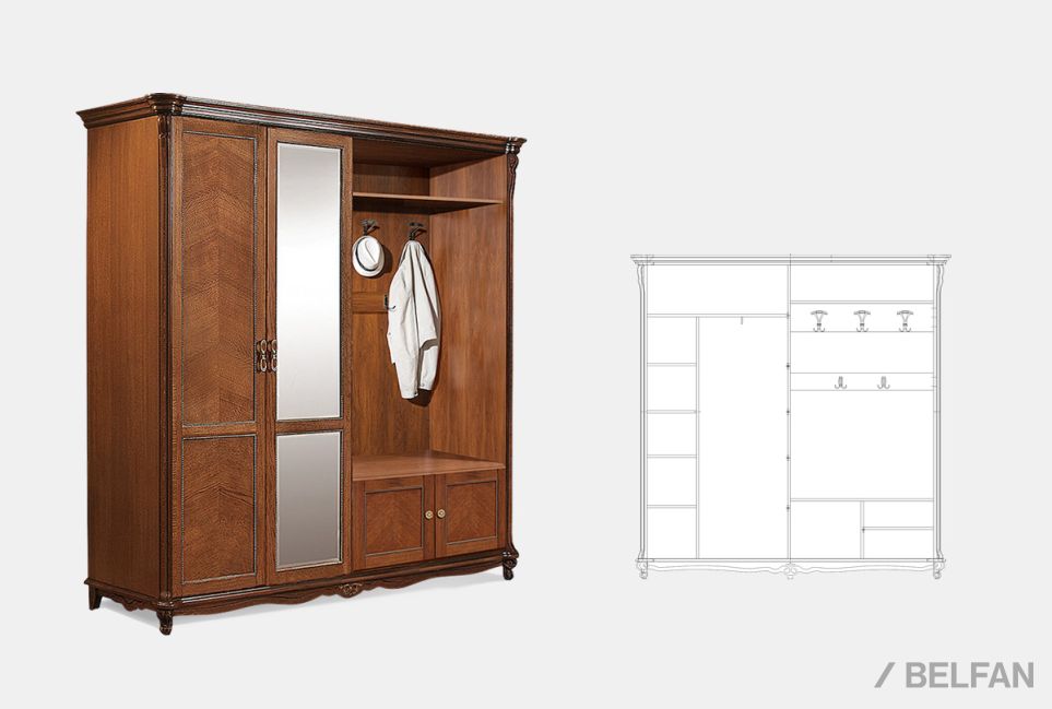 Шкаф комбинированный "Алези 2з" массив и шпон дуба 2