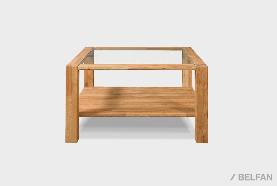 Стол журнальный "Норд" 70 (стекло) массив дуба, стекло 6