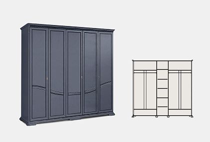 Шкаф для одежды 5-ти дв. "Лика" (без зеркала)