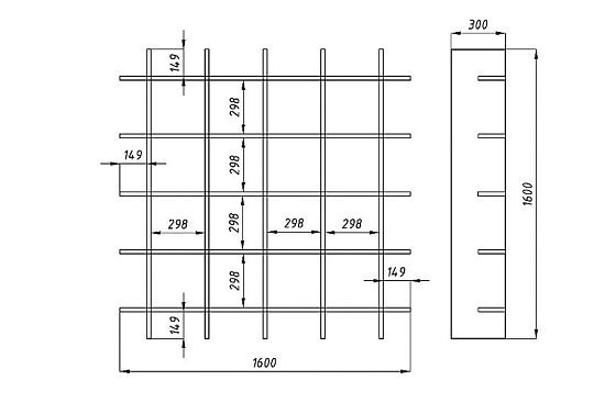 Стеллаж "Арт" 4x4 массив дуба 11
