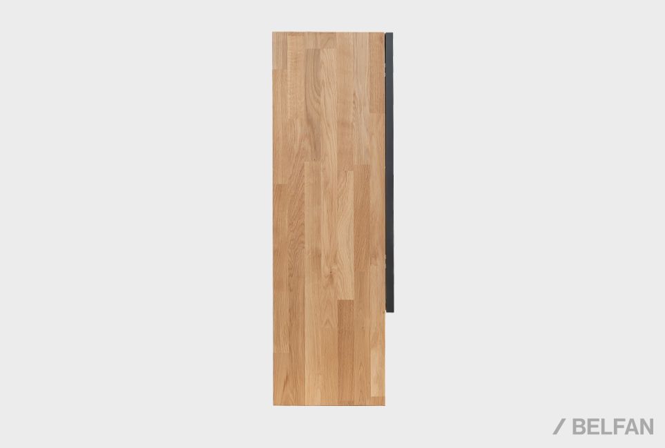 Шкаф настенный "Этна" стекло (левый) массив дуба 5