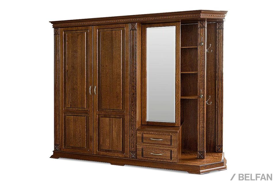 Шкаф комбинированный "Верди Люкс" 1 массив и шпон дуба 1