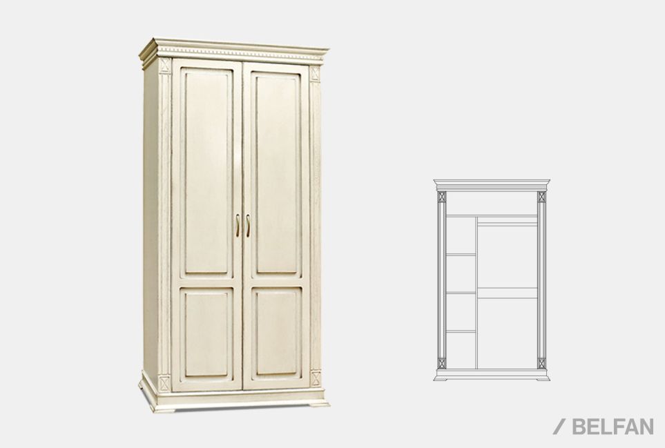 Шкаф для одежды 2-х дв. "Верди Люкс 2/3" массив и шпон дуба 1