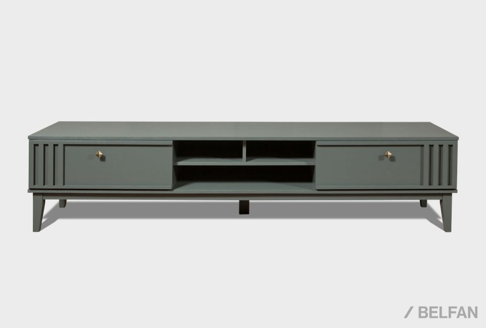 Тумба под ТВ "Чикаго" 220 массив и шпон дуба 2