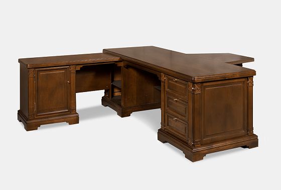 Стол рабочий с приставками "Престиж" массив и шпон берёзы 5