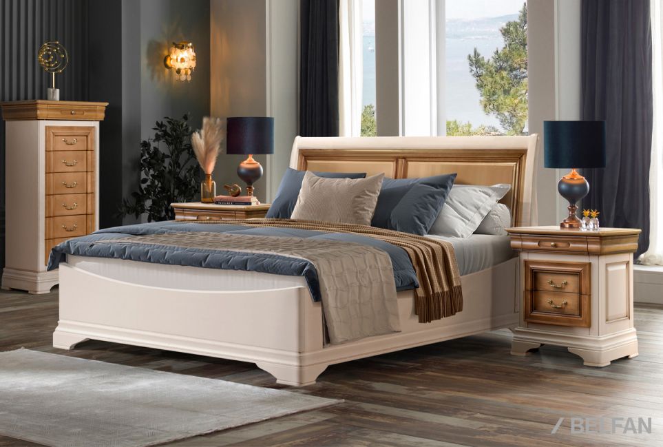 Кровать "Оливия" (низкое изножье) массив и шпон ольхи 3