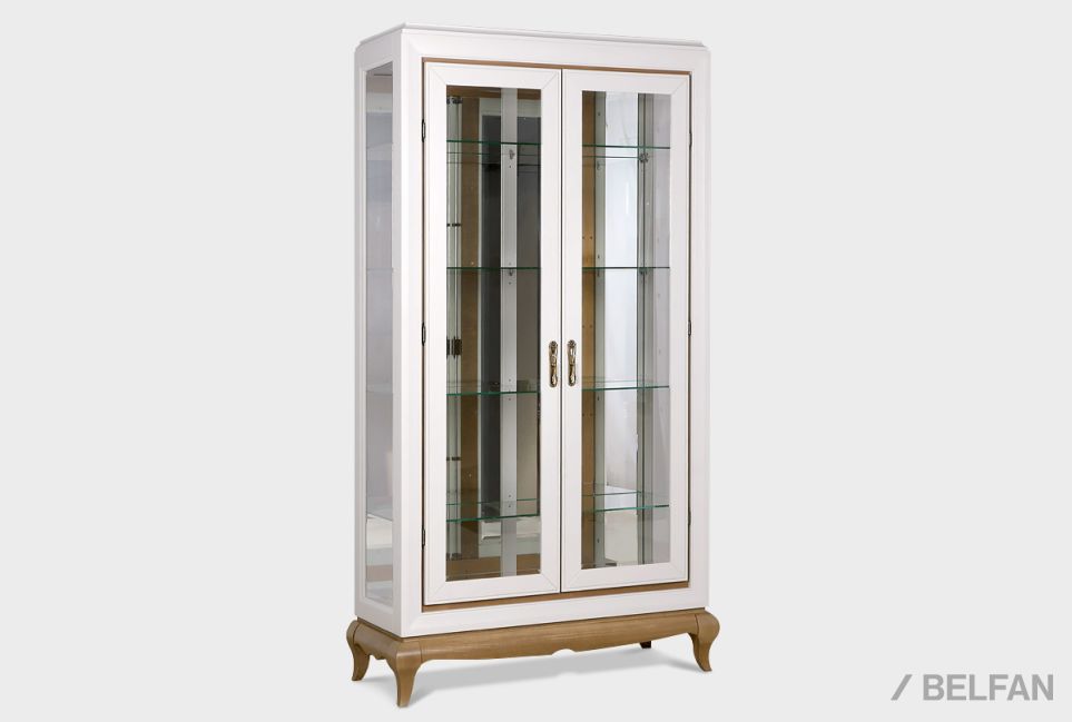 Шкаф с витриной 2-х дверный "Армония" массив и шпон дуба 2