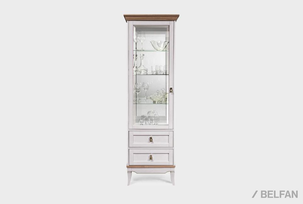 Витрина 1-но дверная "Стюарт" (левая) массив и шпон дуба 2