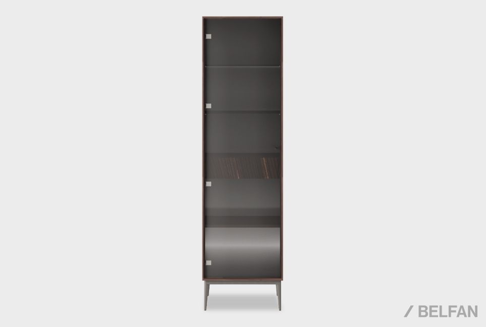 Витрина 1-но дверная "Монреаль" (левая) шпон дуба, МДФ, металл 1