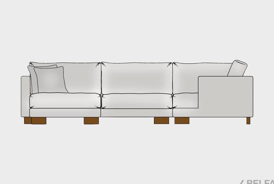 "Леформ" диван угловой с пуфом 4