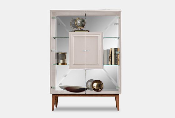 Тумба высокая "Сакраменто" (стекло) массив и шпон дуба, МДФ 9