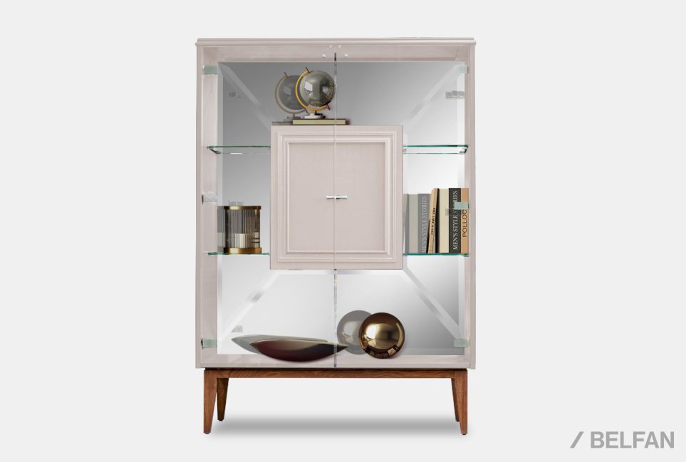 Тумба высокая "Сакраменто" (стекло) массив и шпон дуба, МДФ 2